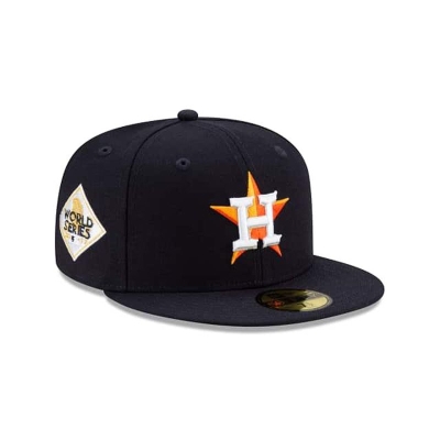 Blue Houston Astros Hat - New Era MLB Green Paisley Undervisor 59FIFTY Fitted Caps USA0524678